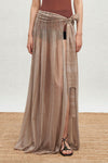 SWAYING 25 Spring/Summer One-piece Lace-up Long Skirt SW-SW25SS3B02C2-TUO Camel SW25SS3B02C1